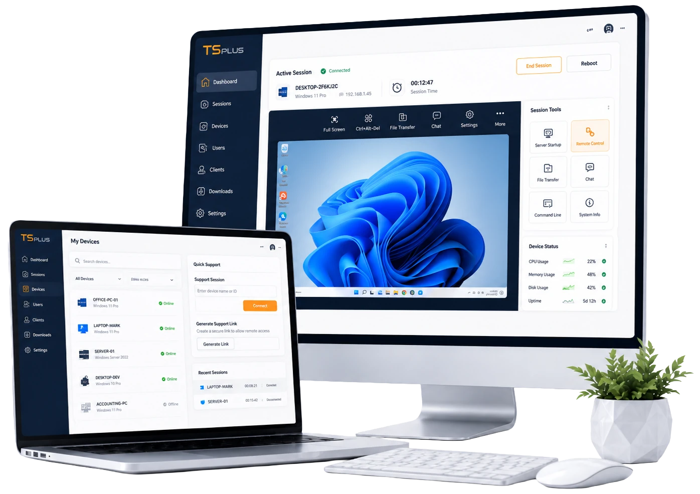 TSplus Remote Support — alternatywa dla TeamViewer do zdalnego wsparcia