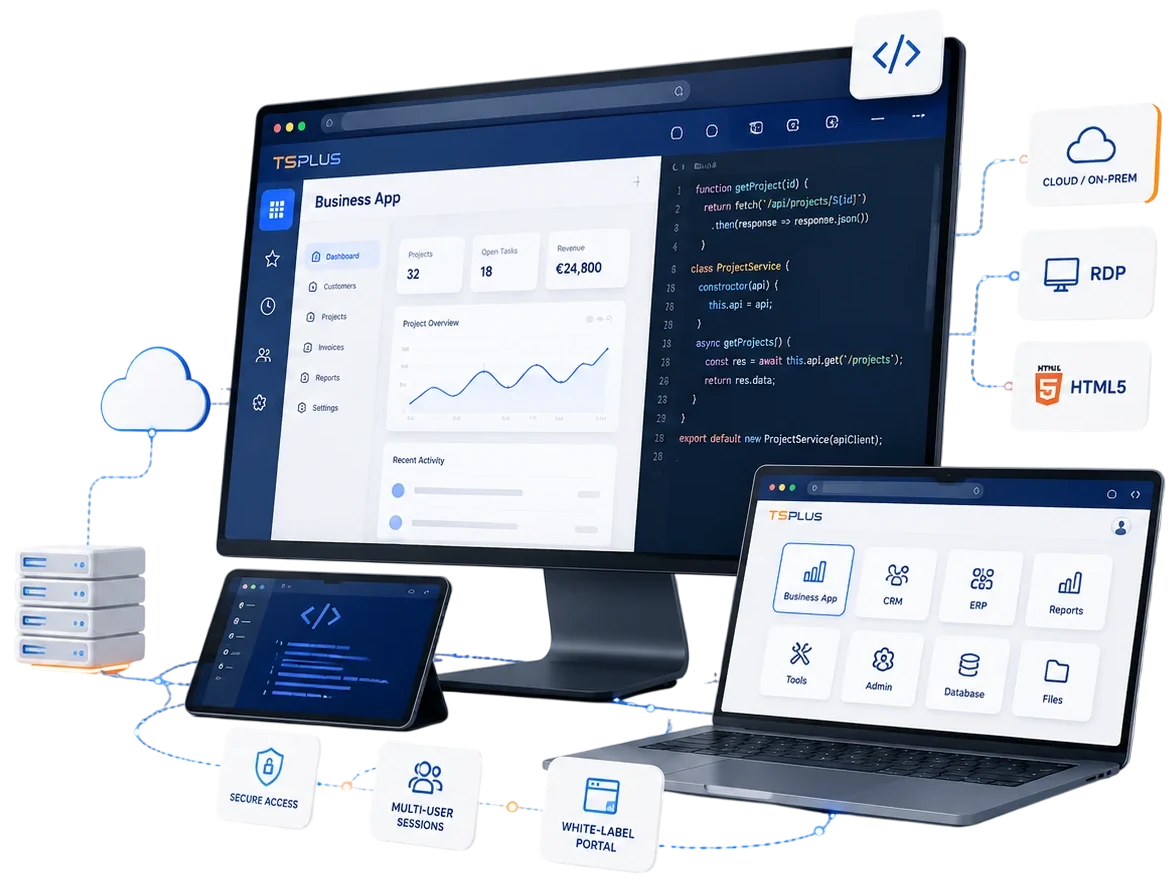 TSplus Remote Access dla programistów — udostępnianie oprogramowania jako web-app