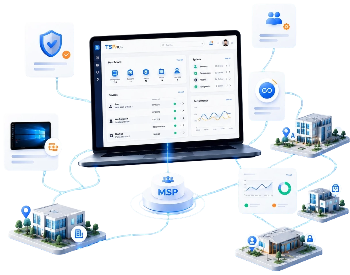 TSplus Remote Access dla MSP — zdalny dostęp dla dostawców usług zarządzanych